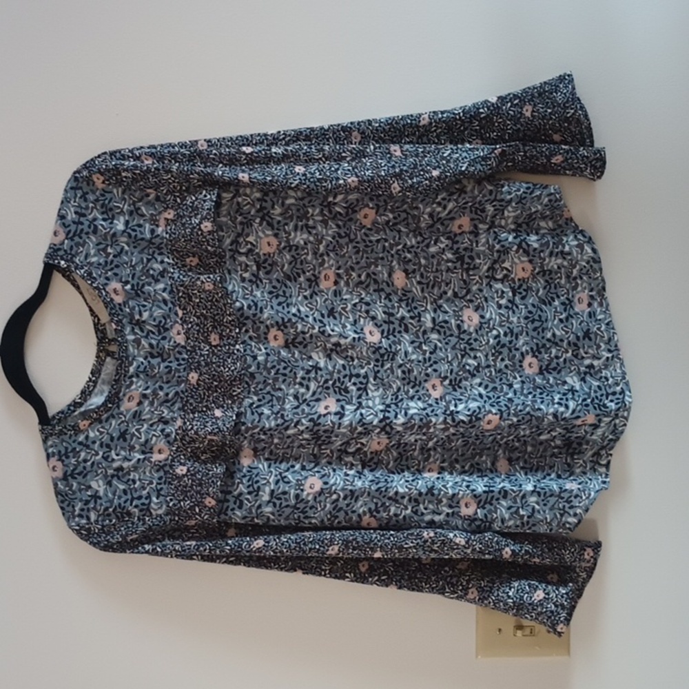 Loft blue/pink floral blouse